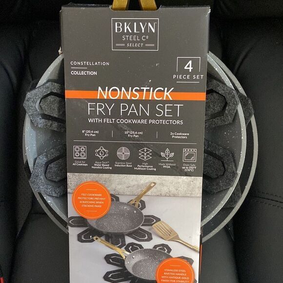 Brooklyn Steel Co. 4 pc. 8” & 10” Constellation Fry Pan Set Felt Protector - Picture 1 of 5